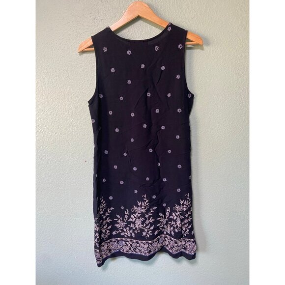 Vintage Notations Clothing Co Women's‎ Navy Floral Short Sleeveless Dress Large - Picture 2 of 6